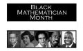 Black Mathematician Month- an invitation